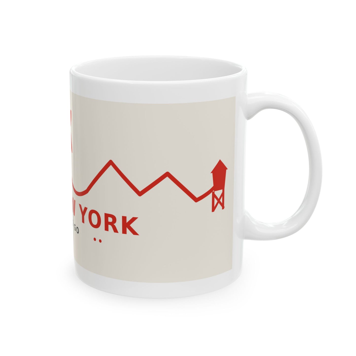 Pagi, New York Ceramic Coffee Mug — Retro Kopi To Go Design (11oz/15oz)